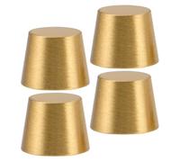 WOONEKY 4pcs Petits Pieds de Rehausseur en Laiton Doré pour Plateaux et Étagères, Design Élégant Moderne, Gain de Place et Entretien Facile, pour Appartements et Bureaux
