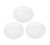 WOONEKY Assiettes Plats à Trempette en Céramique Blanches 3pcs Pratiques pour Sauces et Condiments pour Restaurants et Restauration
