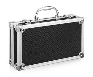 WOONEKY Boîte à Outils Aluminium avec Cadenas Design Angle Droit Mousse Intérieure Poignée Ergonomique Rangement Professionnel Verrouillable