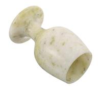 WOONEKY Gobelet en Jade Bleu Tian, Style Vintage, Calice Décoratif | Finition Brillante Résistante à L’usure, Forme Coupe à Pied, pour Autel, Cérémonies Spéciales, Collection