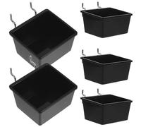 WOONEKY Lot de 5 Accessoires de Rangement pour Panneaux perforés, 9,1 x 8,2 x 5 cm, Noir, Fer et ABS, pour Atelier et Garage