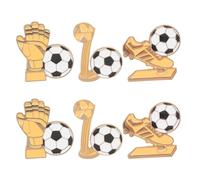 WOONEKY Lot de 6 Broches Football en Métal Badges Souvenir de Match Épinglettes Ballon et Gardien de But Accessoires pour Chemises Paquet à Dos et Casquettes Présent Fan de Sport