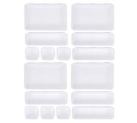 WOONEKY Organisateur de Tiroir en Plastique Blanc 16 Pièces Compartiments Modulables, Boîte de Rangement Multifonction pour Maquillage, Cosmétiques et Accessoires de Bureau