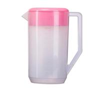 WOONEKY Pichet à boissons 4L en plastique avec couvercle hermétique, résistant à la chaleur et au froid, gradué, grande capacité, pour boissons froides et chaudes, cuisine et Réutilisable