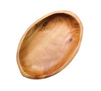 WOONEKY Plat de Service Ovale en Bois 27×18×3cm, Plateau de Rangement pour Collations, Assiette à Fruits Pratique Texture Rétro pour Anniversaire