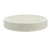 WOONEKY Plateau à roulettes Rond pour Pots de Fleurs, Blanc 22,5x18x3,5 Cm | Pp, Caoutchouc et Acier, Design Caché à Roues, Plateau de Récupération D’eau, pour Contenants Ronds