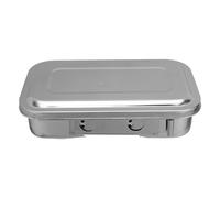 WOONEKY Plateau de pour Outils de Manucure en Acier Inoxydable 304 Épais 20 CM avec Couvercle Boîte de Rangement pour Nail Art et Accessoires de Beauté Hygiénique pour Salon et Usage