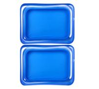 WOONEKY Plateau Flottant pour fête à la Piscine en PVC Bleu, 2PCS, Grande capacité, pour Buffet de Nourriture et Boissons réfrigérées, Peut être rempli de Glace, Facile à gonfler