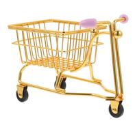 WOONEKY Porte-Éponge à Maquillage en Métal Doré Mini Chariot de Courses 1 Pièce Égouttoir à Éponges pour Rangement de Bureau Support Décoratif Multifonction pour Maison et Salon