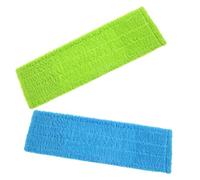 WOONEKY Recharge de Balai en Polaire Corail 2pcs, Lingettes de Nettoyage Absorbantes et Lavables en Machine pour Nettoyage à Domicile Restaurant, 40x12cm