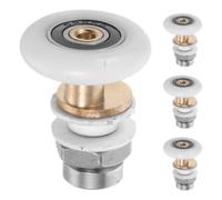 WOONEKY Rouleau de porte de 4pcs, remplacement des roulettes de porte coulissante, pièces de porte de salle de bain, roues excentriques en nylon et fer, usage pour cabine de