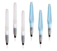WOONEKY Stylos Pinceaux à Eau Rechargeables 6pcs en Nylon Léger Réservoir Intégré Portables pour Peinture Aquarelle et Arts Créatifs DIY