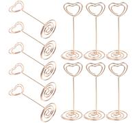 WOONEKY Supports de Numéros de Table en Métal Base en Spirale, Lot de 24 Clips de Cœur 8,5cm pour Décoration de Banquet et Réception