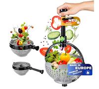 WoonFux® Essoreuse à salade avec poignée pliante pratique - Essoreuse à salade pliable pour votre confort de cuisine (gris)
