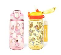 wooshwa Gourde Enfant avec Paille pour Filles Garçons, Sirène & Princesse | Anti-Fuite 600 ml Bouteille Enfant sans BPA, Verrouillage Sécurisé, Bouteilles d'eau pour Maternelle l'école Sport