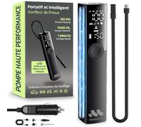 Woowind Compresseur à Air Portatif, Gonfleur de Pneu Premium, 2X Plus Rapide, 150PSI Pompe à Air pour Pneus de Voiture avec Câble 12V pour SUV & Tout-Terrain, Arrêt Automatique