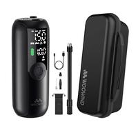 Woowind Gonfleur Pneus Voiture, Pompe A Velo, Gonflage en 1 Minute, 150PSI Compresseur à Air Portatif pour Voitures, Vélos, Motos et Ballons avec Arrêt Automatique, Ecran LCD et Lampe LED (LP1+Case)