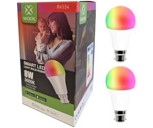 WOOX Ampoules intelligentes WiFi à changement de couleur (paquet de 2 B22)