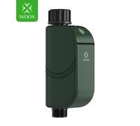 WOOX Minuteur d'arrosage intelligent R2603 Vert WiFi 6 2,4 GHz BLE 5,4 IP65 Contrôleur d'irrigation extérieur pour jardin Valves à solénoïde bistables Piles 4xAA Autonomie de 1,5 an 20 programmes Dépa