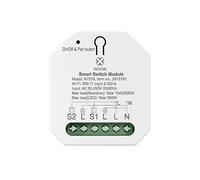 Woox Module de commutateur intelligent 2 canaux - WiFi 2.4GHz Smart Switch 2-gang