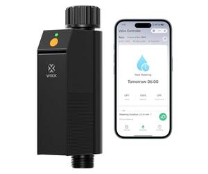 WOOX Programmateur Arrosage WiFi Intelligent, sans Hub Requis 2,4GHz Contrôleur d'Arrosage, App/Commande Vocale, IP65 Étanche Minuteur d'Arrosage Automatique avec Retard de Pluie & Arrosage Manuel