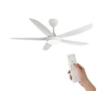 Woox Ventilateur de plafond avec lumière - 137 cm - Moderne - Couleur bois - LED à intensité variable - 3000 K - 6000 K - Avec télécommande - Réversible - 6 vitesses - Silencieux - Pour chambre à