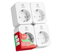 WOOX WLAN Lot de 4 prises connectées 16 A, WiFi 2.4 GHz, certifiées TÜV et compatibles Tuya App, Alexa et Google Home - Blanc