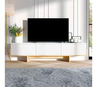 Wopi meuble tv avec placards blanc et bois 180cm
