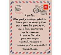 Wopohy Lettre Française à Ma Fille et Mon Fils - Couverture Tapisserie Imprimée en Flanelle, Chaude et Douce pour Hiver - Idéale pour Maison, Lit, Canapé - Cadeau d'Anniversaire