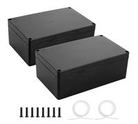 WOPPLXY 2 Pièces Boite Etanche Electrique Exterieur, 200 x 120 x 75 mm Boite Derivation Etanche, Boitier Electrique Etanches en Plastique pour les Équipements Électriques Extérieure (Noir)