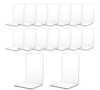 WOPPLXY 8 Paires Serre Livre, Serre-Livres Transparent, Cale Livre en Acrylique pour École, Librairie, Bureau, Bibliothèque (Un Film Protecteur Transparent Recouvre la Surface)