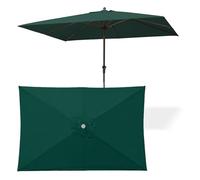 WORDFUN Auvent De Remplacement pour Parasol, 6 Baleines Toile De Rechange 2x3m, UV50+ Toile Rectangulaire De Remplacement, Imperméable, Housse De Rechange pour Parasol De Jardin(Dark Green)