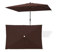 WORDFUN Auvent De Remplacement pour Parasol, 6 Baleines Toile De Rechange 2x3m, UV50+ Toile Rectangulaire De Remplacement, Imperméable, Housse De Rechange pour Parasol De Jardin(Coffee)