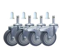 WORDFUN Roulette Pivotante À Tige Filetée M11, roulettes Remplacement avec Frein, Roues Pivotantes Silencieuses en Caoutchouc pour Meubles Chariots 4 Pcs 3 inch / 4 inch (Size : Ø 3" M11x35mm)