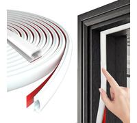 wordmouk 8M Joint Porte Fenetre Isolation Froid et Phonique Joint de Porte d'Entrée Caoutchouc Autocollant Type D Bande D'étanchéité Calfeutrage, pour les Espaces de 3.5-5.5mm, Blanc
