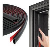 wordmouk 8M Joint Porte Fenetre Isolation Froid et Phonique Joint de Porte d'Entrée Caoutchouc Autocollant Type D Bande D'étanchéité Calfeutrage, pour les Espaces de 3.5-5.5mm, Noir