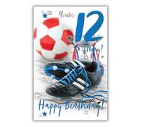 Words and Wishes Carte d'anniversaire 12 ans pour un garçon de 12 ans - Football Crazy - 21 x 14 cm