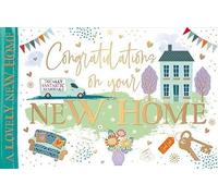 Words and Wishes Carte de félicitations pour maison avec déménagement et clés avec finition aluminium écologique