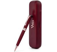 Wordsworth and Black Ballpoint Pen Set - Stylo de luxe époustouflant en bambou bois violet, finition or, rechargeable, meilleur stylo pour hommes & femmes, recharge d'encre