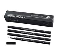 Wordsworth and Black Recharges de stylo roller [Noir], Ensemble de 4, Recharges remplaçables - Pointe moyenne, Encre noire à séchage rapide, Stylos roller de taille standard, Écriture fluide