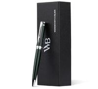 Wordsworth and Black Stylo Bille Laque Verte - Superbe Stylo de Luxe Finition Chrome, Recharge d’encre, Meilleur Coffret-Cadeau pour Hommes & Femmes, Rechargeable, Élégant, Beaux Stylos, Pointe Fine