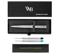 Wordsworth & Black Coffret de stylos à bille rechargeables de luxe, Argent