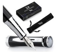 Wordsworth & Black Coffret stylo-plume de luxe, plume moyenne, noir