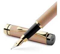 Wordsworth & Black Ensemble de stylos fontaine s, bois de bambou de luxe - Plume moyenne, étui cadeau ; comprend 6 cartouches d'encre, un convertisseur de recharge d'encre, [Bois d'érable]