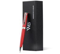 Wordsworth & Black Porte-mine de luxe en métal 0,7 mm, rouge | Coffret cadeau de mines de graphite pour homme et femme, finition or 24 carats, corps laqué, usage professionnel et de bureau