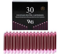 Wordsworth & Black Recharges D'encre Pour Stylo Plume - Lot De 30 Cartouches D'encre Rose - Taille Standard Internationale - Longueur Appr 2,04 Pouces - Diamètre De La Base Appr 0,24 Pouce - Jetable