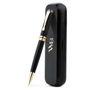 Wordsworth & Black Set Criterium de Luxe en Bambou 0,7mm - Avance par Torsion - Écriture & Dessin pour Pros - 20 Mines HB, Boîtier Cadeau [Bois Noir]