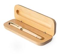 Wordsworth & Black Stylo Roller en Bambou de Luxe, Rechargeable | Cadeau Unisexe, Érable, Finition Dorée, Élégant, Journaling, Encre Fluide, Étui et Recharge Inclus
