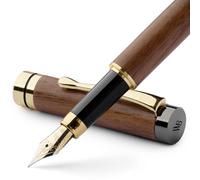 Wordsworth & Black's Ensemble Stylo Plume, Bois De Bambou De Luxe - Pointe Extra Fine, Coffret Cadeau ; 6 Cartouches D'encre, Convertisseur De Recharge D'encre - Calligraphie [Bois Brun]