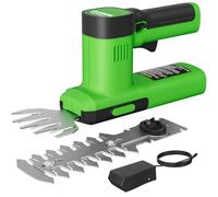 WORFCI Cisaille à Gazon/Taille-haie sans Fil 12V avec Batterie 2000mAh, 2 en 1 Electrique Cisaille de Jardin/Taille Haies (WHT12, Vert)